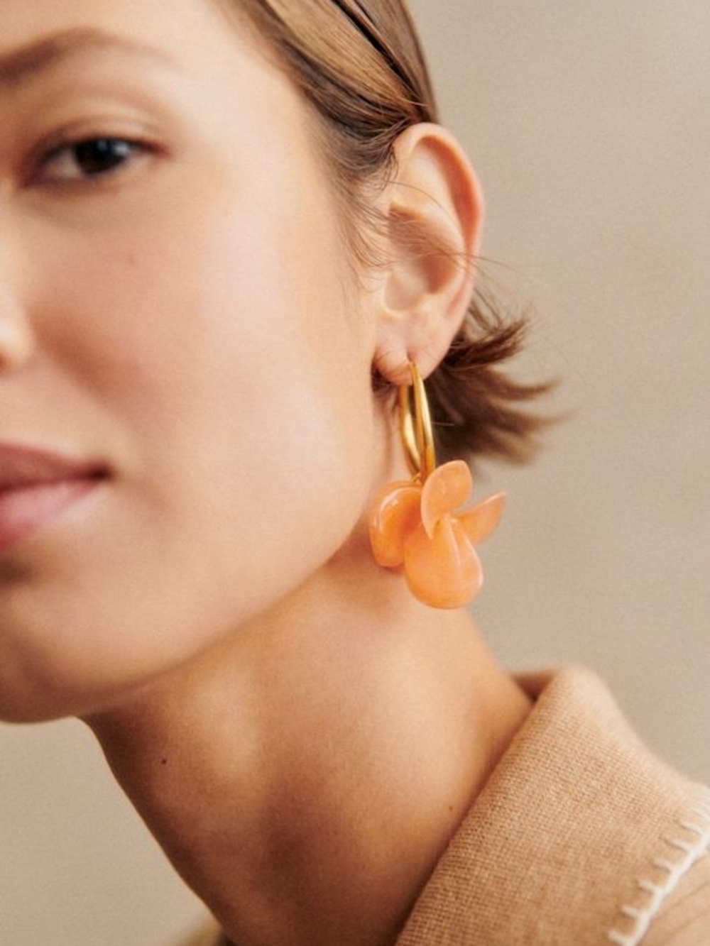 Sézane Flora Hoop Earrings